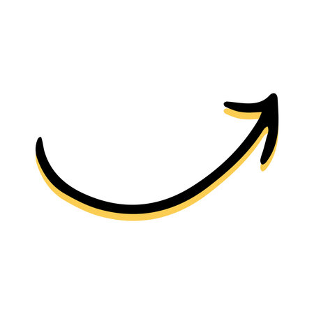 Simple sketch line style element. Doodle cute ink pen arrow on white background. Doodle arrow. vector illustration.のイラスト素材