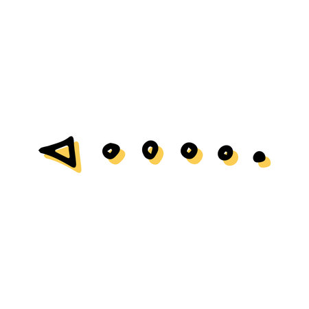 Simple sketch line style element. Doodle cute ink pen arrow created by dots on white background. Doodle arrow. vector illustration.のイラスト素材