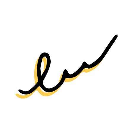 Simple sketch line style element. Doodle cute ink pen on white background. Doodle hand write signature. vector illustration.のイラスト素材