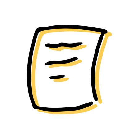 Simple sketch line style element. Doodle cute ink pen note, on white background. Doodle piece of paper with scribbles. vector illustration.のイラスト素材