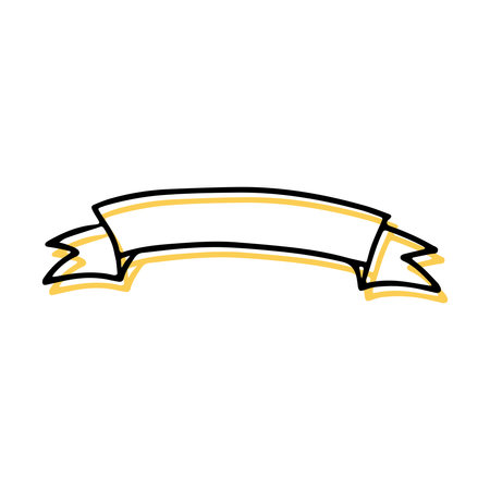 Simple sketch line style element. Doodle cute ink pen text title frame, handwriting ribbon on white background. Doodle. vector illustration.のイラスト素材