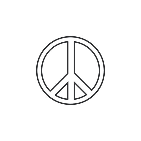 Pacif sign. Illustration in outline style. 70s retro vector design.のイラスト素材