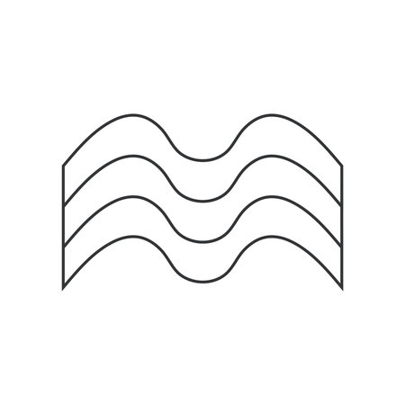rainbow wave icon. Illustration in outline style. 70s retro vector design.のイラスト素材