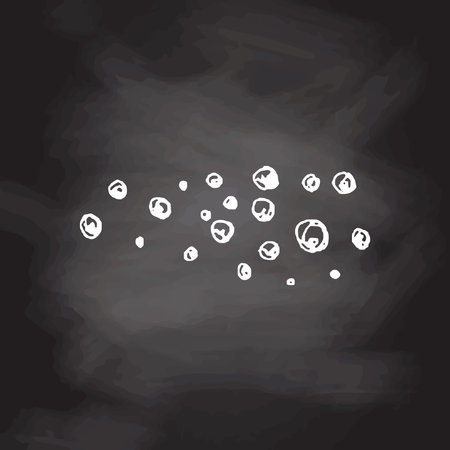 organic food. Hand drawn vector sketch of peppercorns. Doodle vintage illustration on chalkboard backgrouns. Decorations for the menu of cafes and labels. engraved image.のイラスト素材