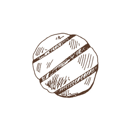 organic food. Hand drawn vector sketch of grilled potatoes. Doodle vintage illustration. Decorations for the menu of cafes and labels. engraved image.のイラスト素材