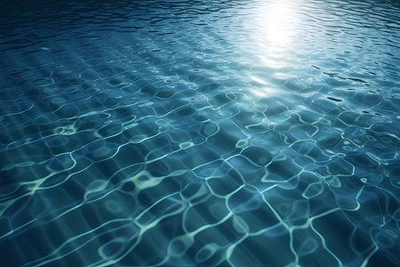 Beautiful azure water in the pool in a photorealistic style. AI generated illustration.の素材