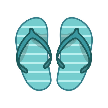 Vector vietnamese flip flops isolated on white background. Vietnamese slates shoes for beach. Cartoon style illustration.のイラスト素材