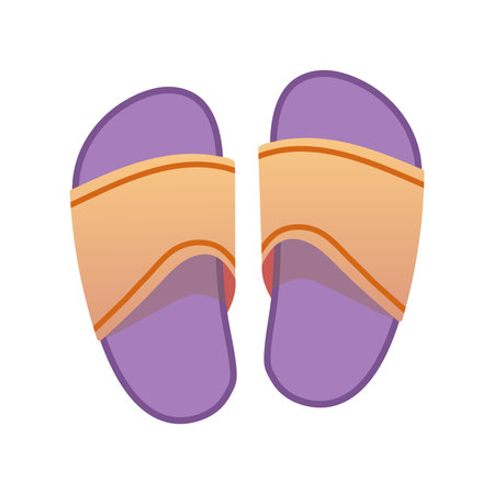 Vector vietnamese flip flops isolated on white background. Vietnamese slates shoes for beach. Cartoon style illustration.のイラスト素材