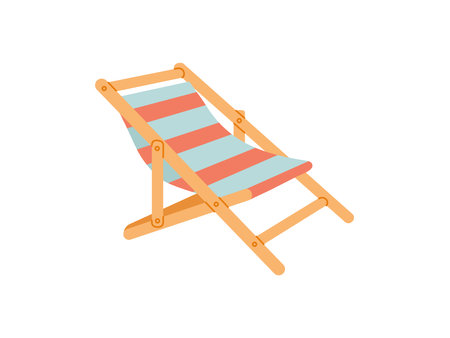 Cute hand drawn beach chair. Flat vector illustration isolated on white background. Doodle drawing.のイラスト素材