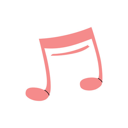 Vector flat style music Illustration. Musical note sketch. Back to School.のイラスト素材
