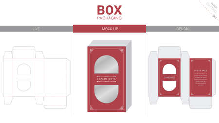 Box packaging and mockup die cut templateのイラスト素材