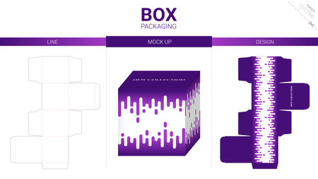 Box packaging and mockup die cut templateのイラスト素材