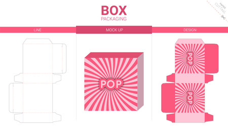 Box packaging and mockup die cut templateのイラスト素材
