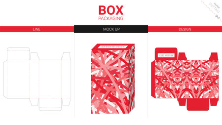 Box packaging and mockup die cut templateのイラスト素材