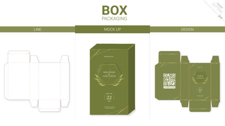 Box packaging and mockup die cut templateのイラスト素材