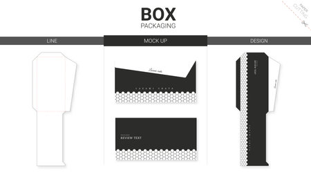 Box packaging and mockup die cut templateのイラスト素材