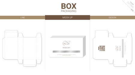 Box packaging and mockup die cut templateのイラスト素材
