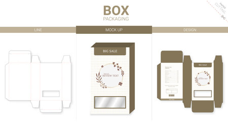 Box packaging and mockup die cut templateのイラスト素材