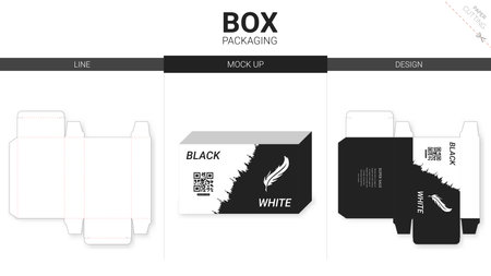 Box packaging and mockup die cut templateのイラスト素材