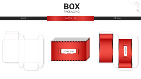 Box packaging and mockup die cut templateのイラスト素材