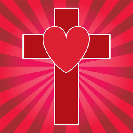 Red Cross and Heart Illustrationのイラスト素材