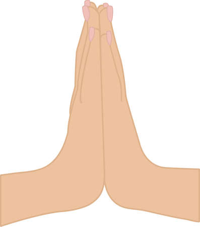 hands folded in prayer.のイラスト素材