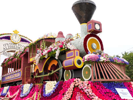 PASADENA, CA - JANUARY 1: The Alzheimer's Association and Pfizer's float was shown at the 122nd...