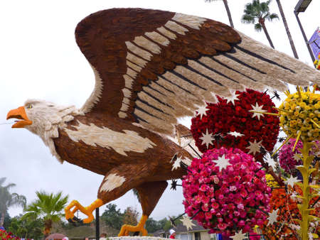 PASADENA, CA - JANUARY 1: The Anheuser-Busch float "Proud to Serve" on display at the 122nd Tournament of Roses Parade on January 1, 2011 in Pasadena, California. のeditorial素材