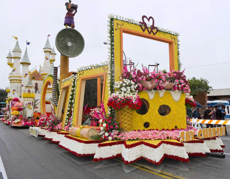 PASADENA, CA - JANUARY 1: City Of Glendale Say Cheese float at the 122nd tournament of roses Rose...