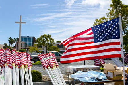 NEWPORT BEACH, CA - MAY 19: The Exchange Club of Newport Harbor sponsored the 2nd Annual Field of Honor event at Castaways Park on May 20-23, 2011 in Newport Beach, California.のeditorial素材