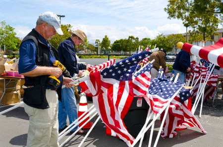 NEWPORT BEACH, CA - MAY 19: The Exchange Club of Newport Harbor sponsored the 2nd Annual Field of Honor event at Castaways Park on May 20-23, 2011 in Newport Beach, California.のeditorial素材