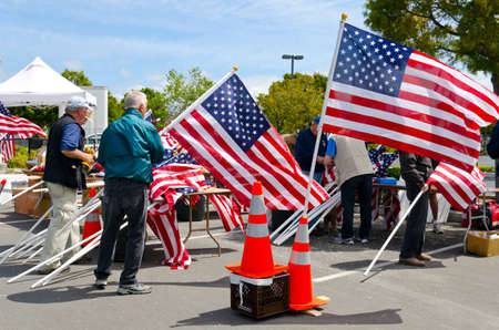 NEWPORT BEACH, CA - MAY 19: The Exchange Club of Newport Harbor sponsored the 2nd Annual Field of Honor event at Castaways Park on May 20-23, 2011 in Newport Beach, California.のeditorial素材