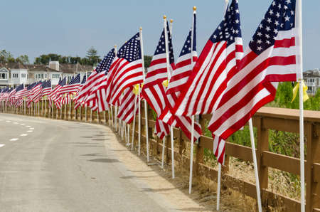 NEWPORT BEACH, CA - MAY 19: The Exchange Club of Newport Harbor sponsored the 2nd Annual Field of Honor event at Castaways Park on May 20-23, 2011 in Newport Beach, California.のeditorial素材