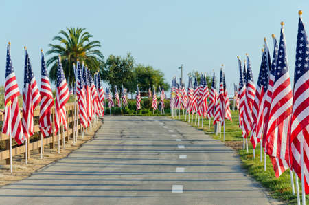NEWPORT BEACH, CA - MAY 19: The Exchange Club of Newport Harbor sponsored the 2nd Annual Field of Honor event at Castaways Park on May 20-23, 2011 in Newport Beach, California.のeditorial素材