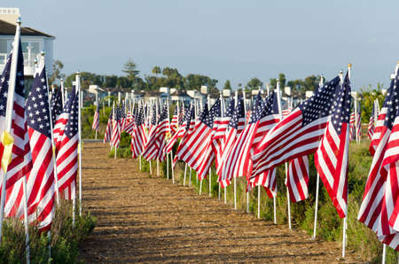 NEWPORT BEACH, CA - MAY 19: The Exchange Club of Newport Harbor sponsored the 2nd Annual Field of Honor event at Castaways Park on May 20-23, 2011 in Newport Beach, California.のeditorial素材