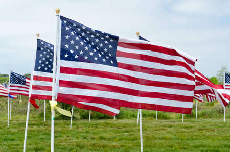 NEWPORT BEACH, CA - MAY 19: The Exchange Club of Newport Harbor sponsored the 2nd Annual Field of Honor event at Castaways Park on May 20-23, 2011 in Newport Beach, California.のeditorial素材