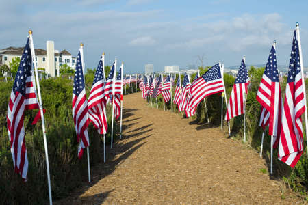 NEWPORT BEACH, CA - MAY 22: The Exchange Club of Newport Harbor sponsored the 2nd Annual Field of Honor event at Castaways Park on May 20-23, 2011 in Newport Beach, California.のeditorial素材