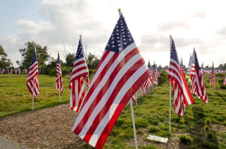 NEWPORT BEACH, CA - MAY 22: The Exchange Club of Newport Harbor sponsored the 2nd Annual Field of Honor event at Castaways Park on May 20-23, 2011 in Newport Beach, California.のeditorial素材
