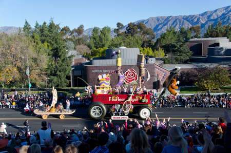 Pasadena, California, USA - January 2, 2012: Trader Joes float called Hot Lava participated in the 123rd Tournament of Roses Parade.のeditorial素材