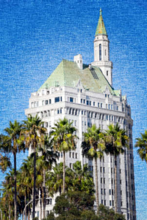 Artistic rendering of a downtown office building in Long Beach, California.のeditorial素材