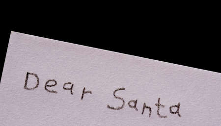 The start of a letter to Santa written by a child.の写真素材