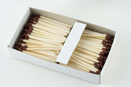 An open box of matches displaying its contents.