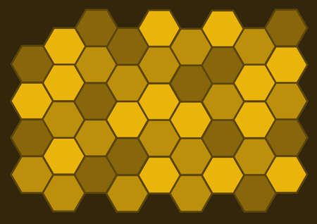 Hexagonal design based on a honeycomb and in shades of honey.