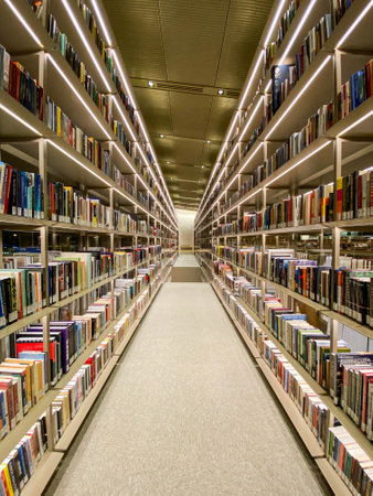 Exterior and interior of the new House of Wisdom library in Sharjah, United Arab Emiratesのeditorial素材