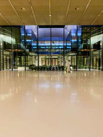 Exterior and interior of the new House of Wisdom library in Sharjah, United Arab Emirates