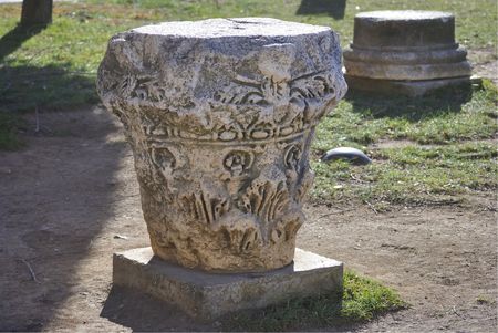 Historical artefact of Roman forum in Green square. Zadar, Croatia.の写真素材