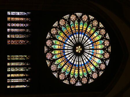 Stained glass windows from Cathedral Notre Dame, Strasbourg, Alsace, France