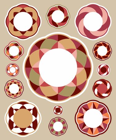 Geometric round labels.のイラスト素材