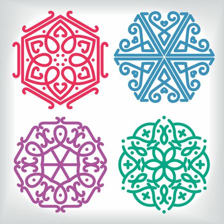Set of hexagonal elements.のイラスト素材