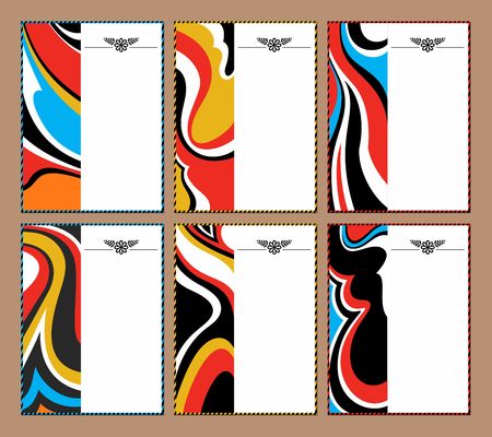 Set of abstract colorful background. Ornate pags for presentation, poster and advertising.のイラスト素材
